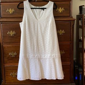 Banana Republic White Eyelet Dress, Size 12